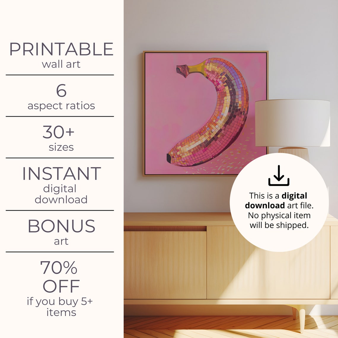 Banana Disco Ball Maximalist Painting Poster - Image 4