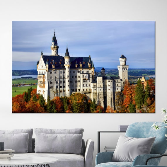 Neuschwanstein Art Castle Wall Art Germany Wall Art Art 3d Glass Art Wallpaper Panels Poster Gift For Him Wall Decor