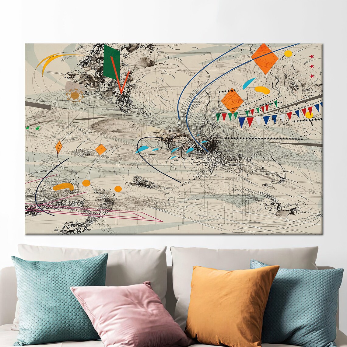 Julie Mehretu Abstract Art Print, Modern Decor
