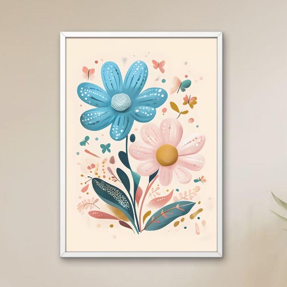 Wild Flowers Wildflowers Illustrations Meadow Postercottagecorefloral Printnature Wall Art Floral Set Botanical