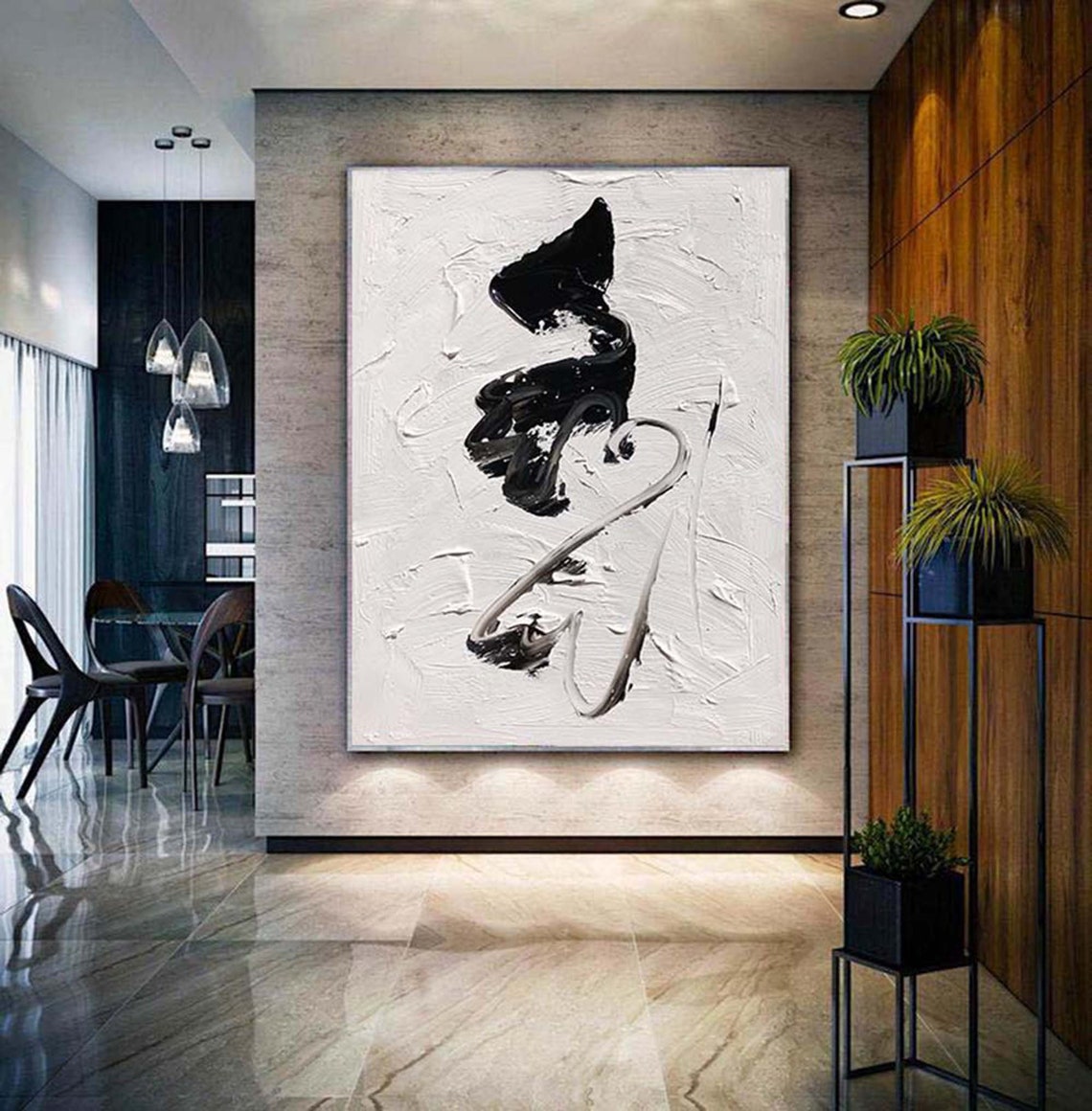 Single Black Calligraphy Brushstroke on White Minimal Poster - Image 2