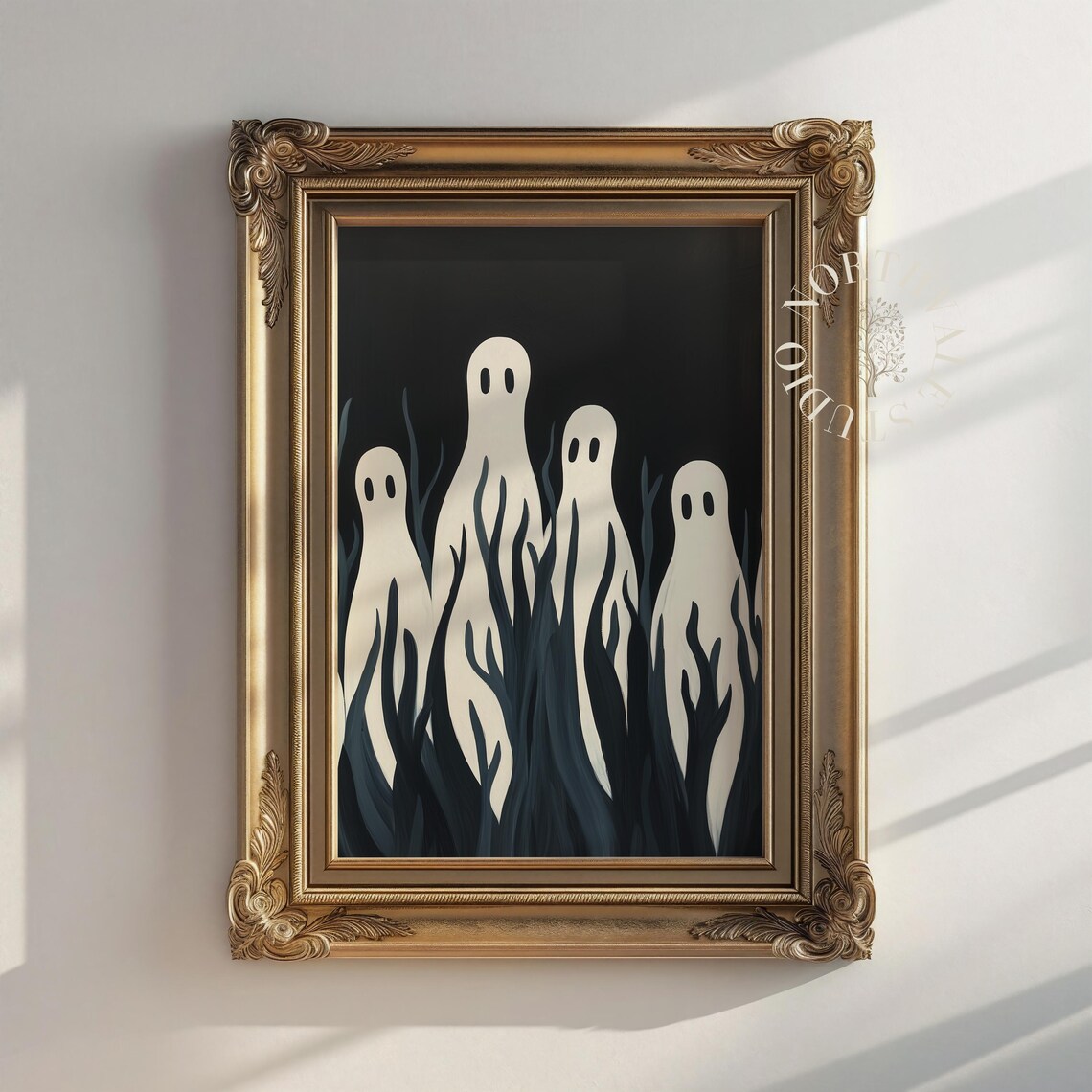 Minimalist White Ghosts Halloween Wall Decor