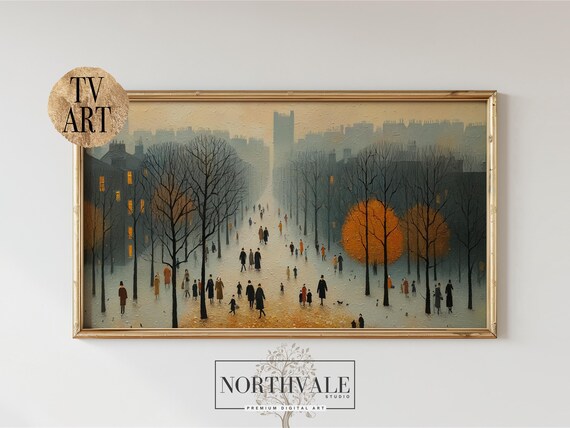 Autumn Park Scene, Fall Landscape Wall Art Print