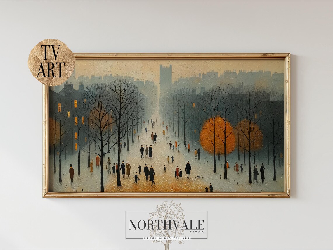 Autumn Park Scene, Fall Landscape Wall Art Print
