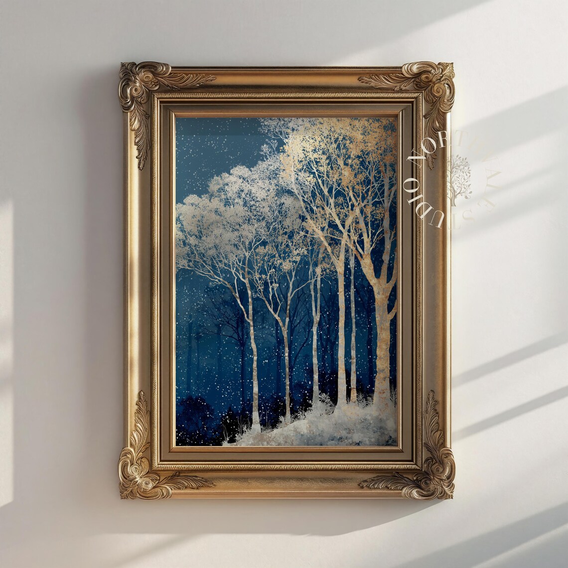 Minimalist Winter Trees, Modern Nature Scene Art Print