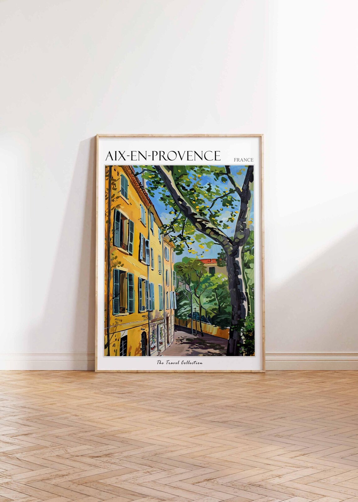 Aix-en-Provence France Golden Building Painted Street Travel Poster - Image 2