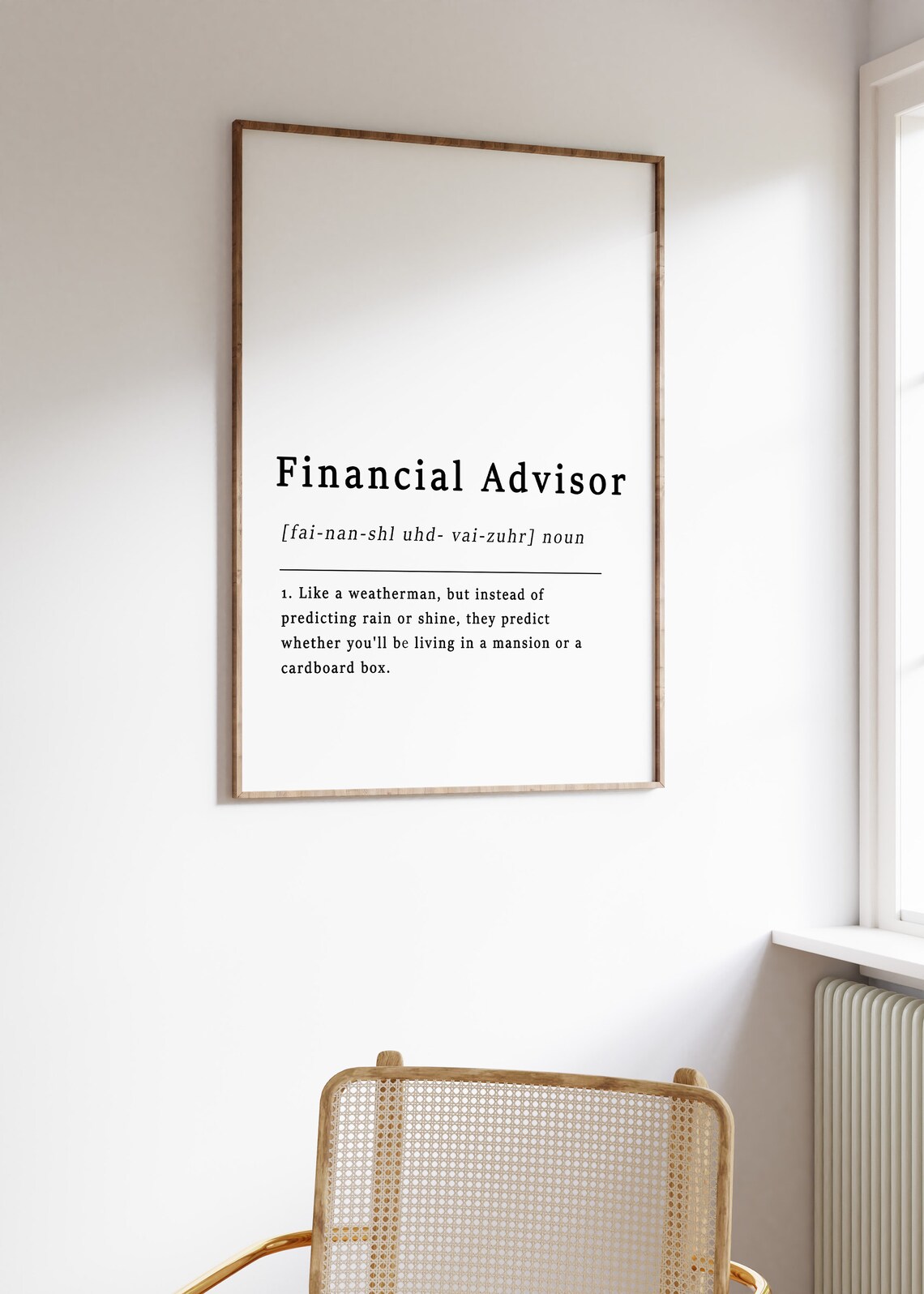 Definition Of A Financial Advisor, Funny Typography Poster - Image 2