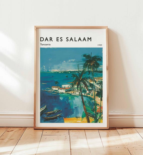 Dar Es Salaam Poster Tanzania Travel Print East Africa Wall Art