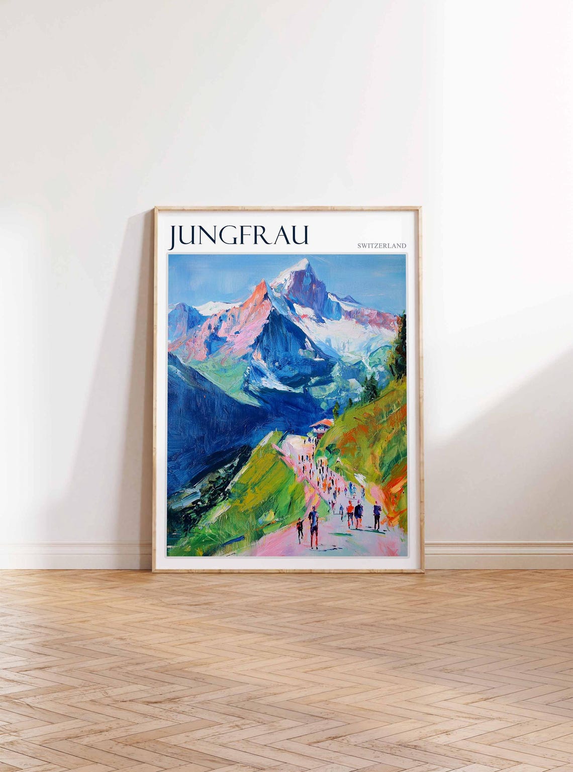 Jungfrau Poster Switzerland Travel Print Swiss Decor Europe Travel Poster European Wall Art Jungfrau Gift Jungfrau Travel Poster - Image 3