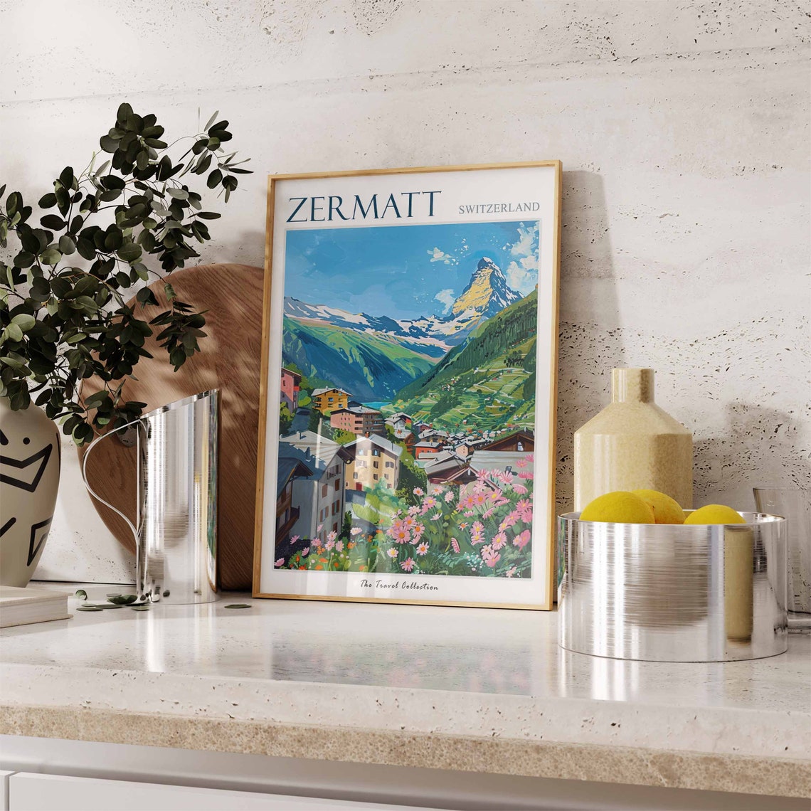 Zermatt Matterhorn Peak Alpine Village Chalets Switzerland Poster - Image 2
