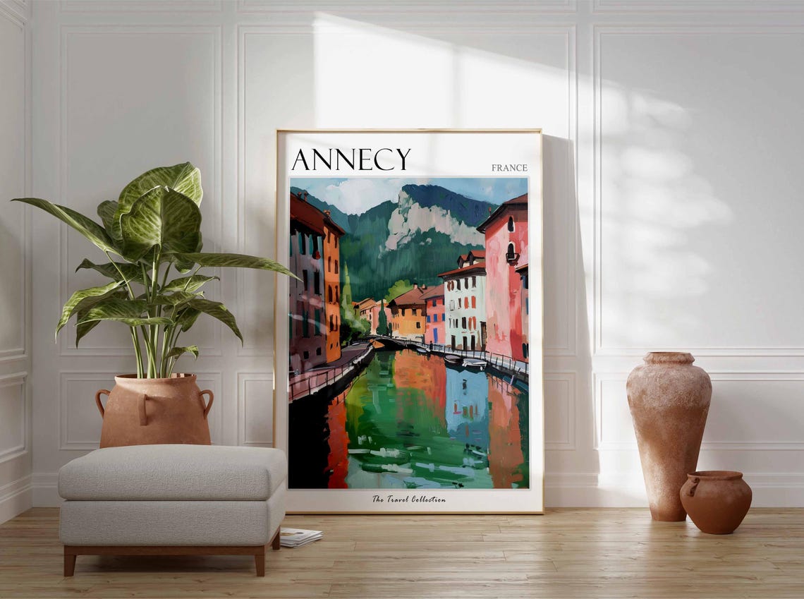Annecy Poster France Travel Print French Decor Europe Travel Poster European Wall Art City Print Annecy Gift Annecy Travel Poster - Image 2