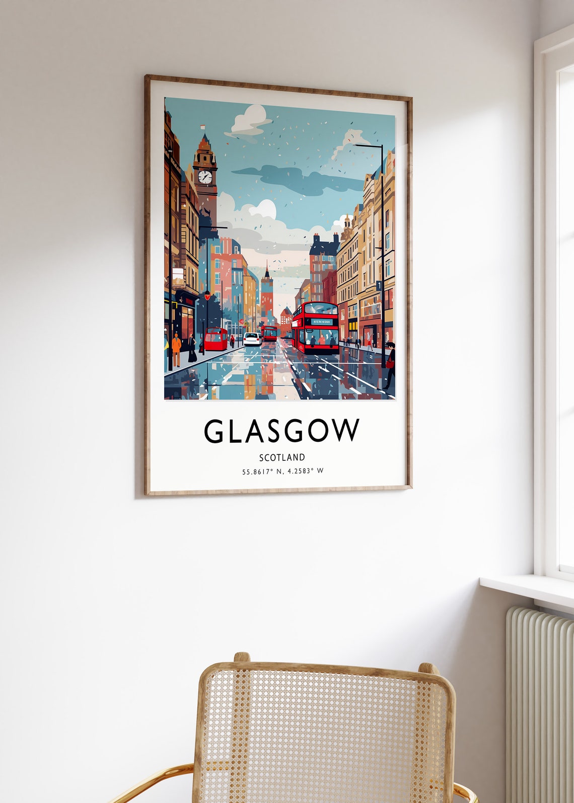 Glasgow Travel Poster Glasgow Travel Print Scotland Travel Art Travel Poster Colourful Travel Art Cultural Decor Travel Gift - Image 3