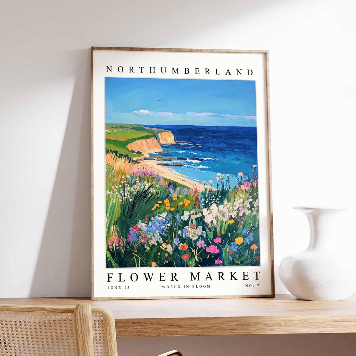 Northumberland Flower Market Red Cliffs Forget Me Not Poster