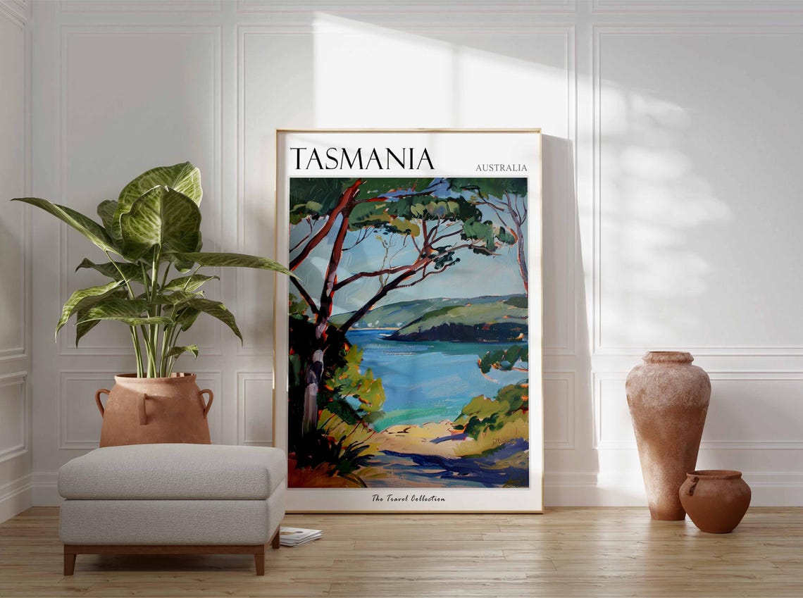 Tasmania Poster Australia Travel Print Australian Decor Oceania Travel Poster Oceanian Wall Art Tasmania Gift Tasmania Travel Poster - Image 2