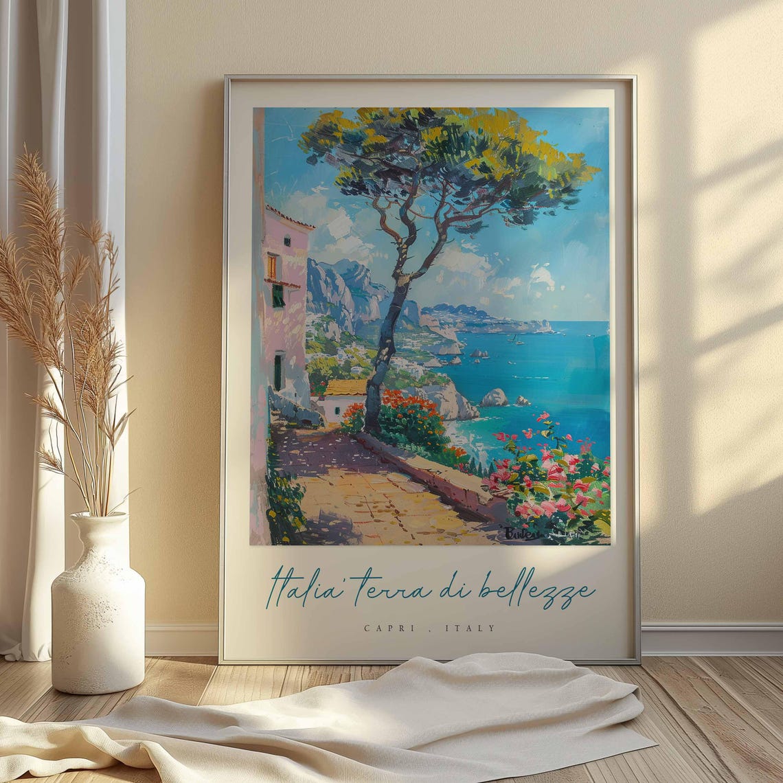Italia Terra di Bellezze Capri Italy Pine Sea Stack View Poster - Image 2