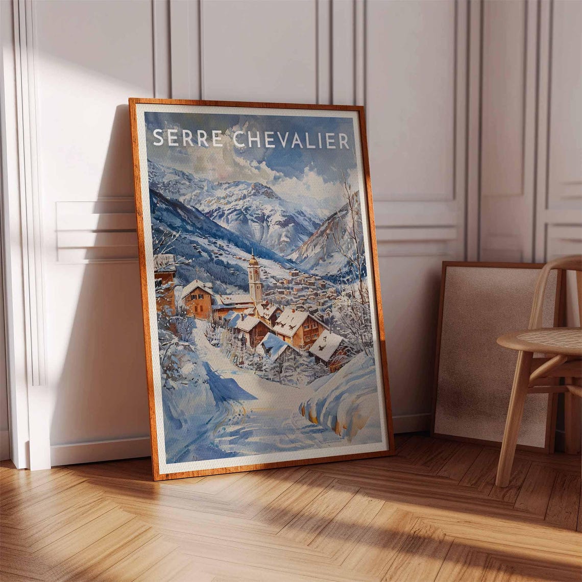 Serre Chevalier France Sunlit Village Bell Tower Between Peaks Poster - Image 3