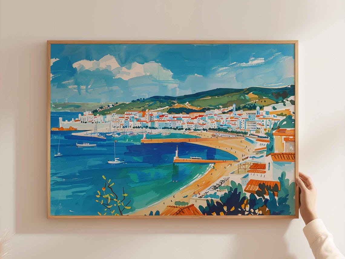 Algiers Algeria Harbor With Lighthouse Pier And Sailboats Art Print