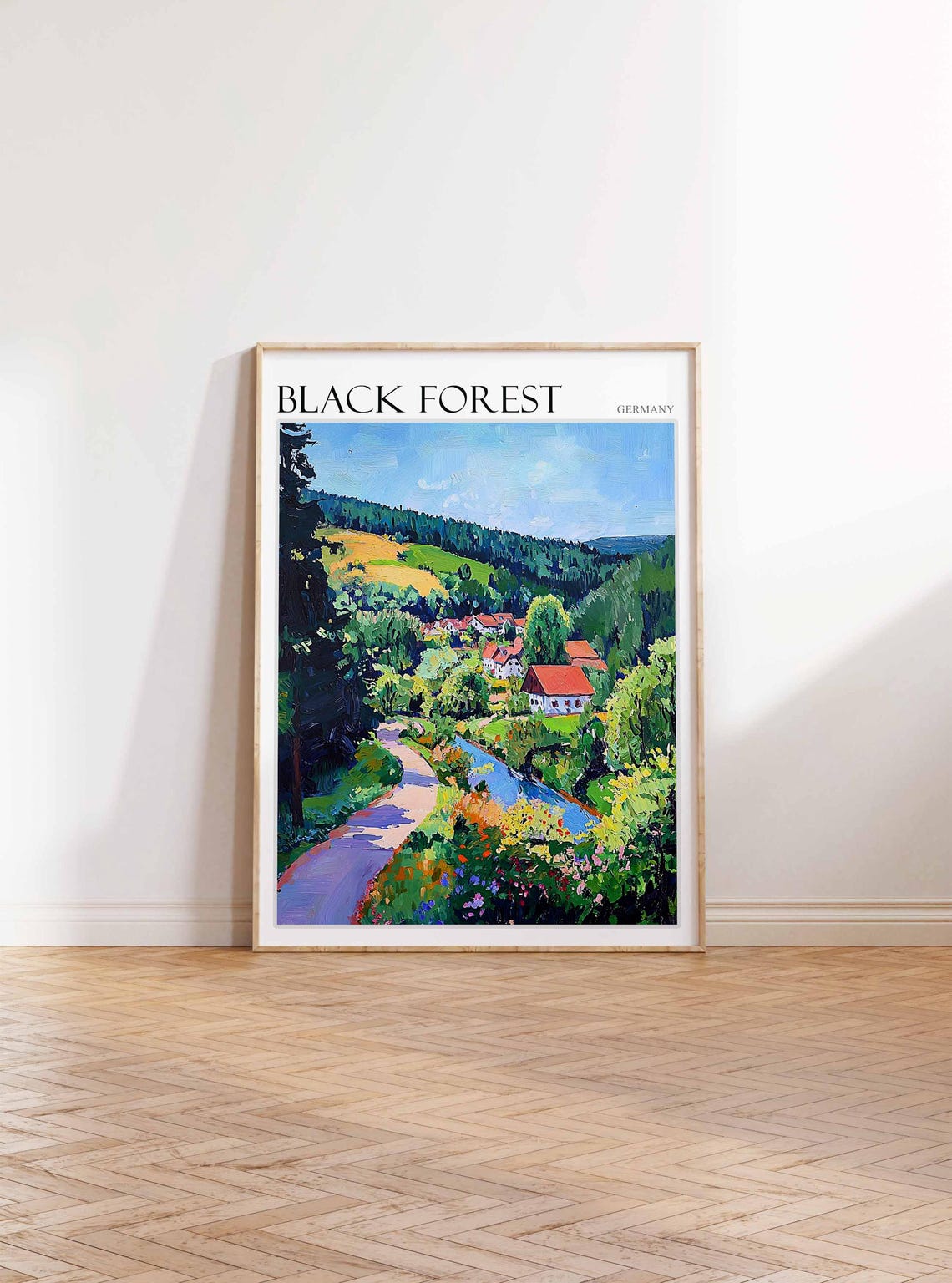 Black Forest Germany Village Stream and Red Roof Houses Poster - Image 3