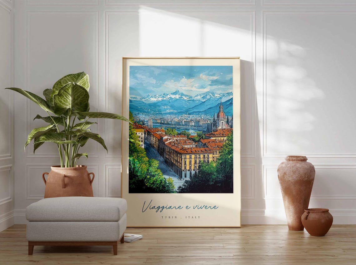 Turin Poster Italian Travel Print Turin Travel Art Turin Wall Art Italy Art Italy Travel Decor Italian Travel Gift - Image 3