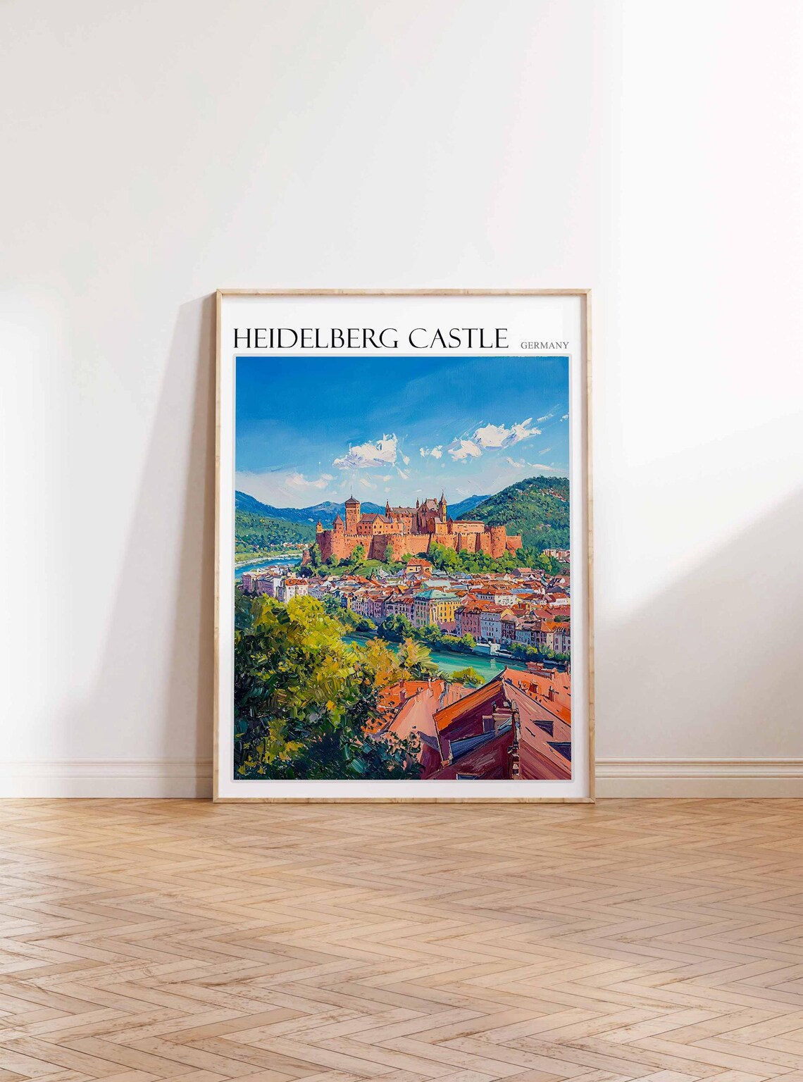 Heidelberg Castle Hilltop Green Heights Germany Travel Poster - Image 3
