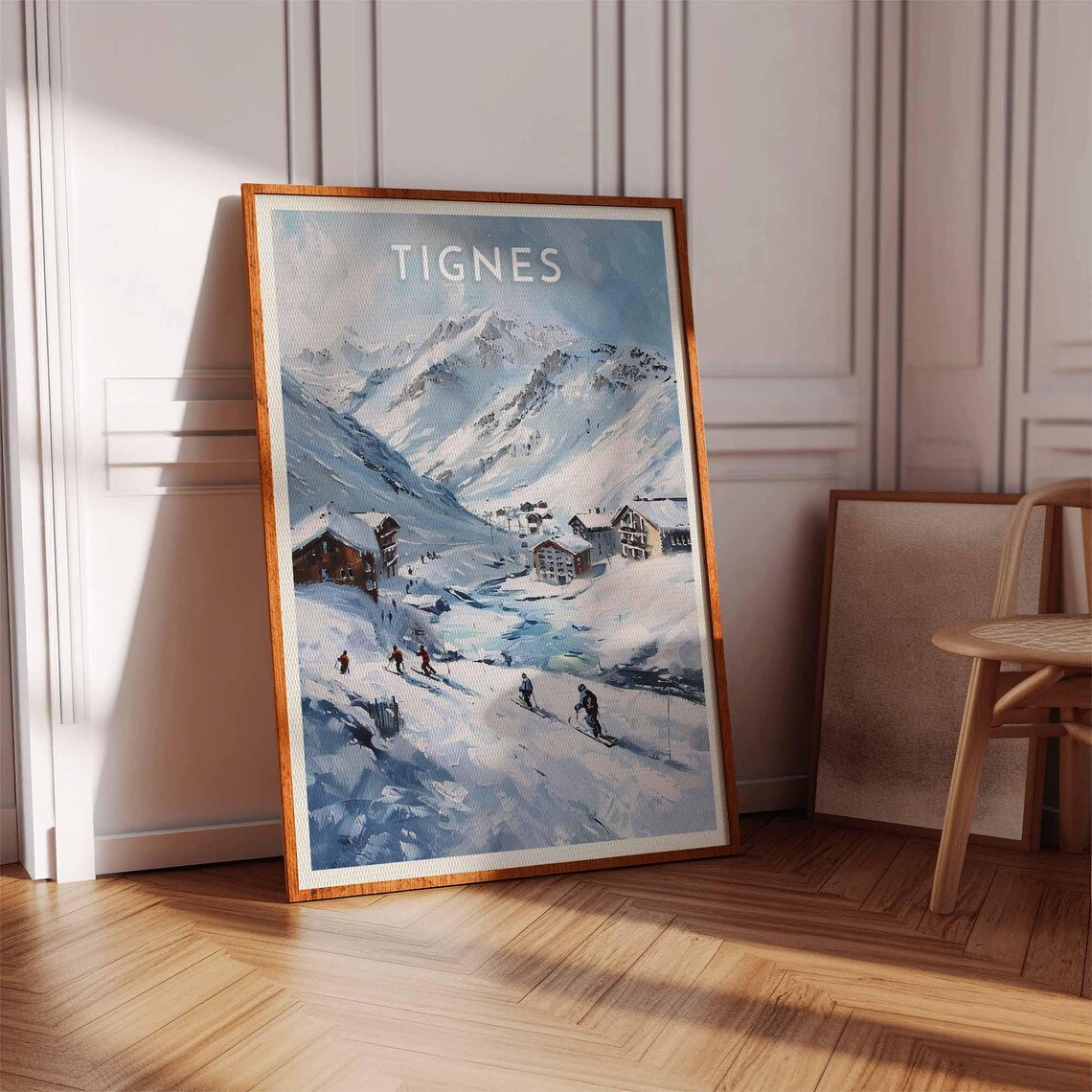Skiing Travel Poster Tignes Ski Print France Travel Print Skiing Art Skiing Print Winter Sport Art Ski Gift - Image 3
