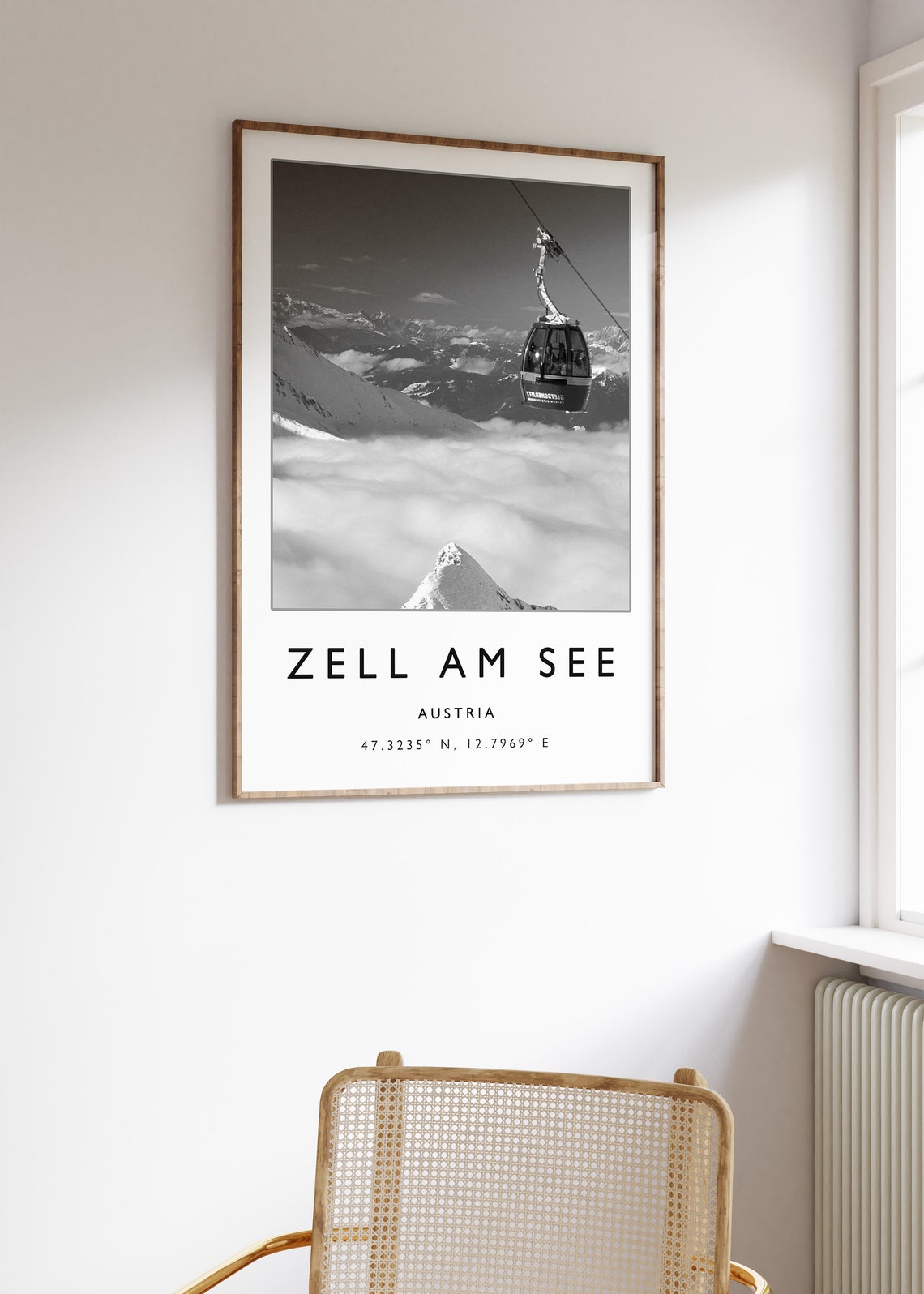 Skiing Travel Poster Zell Am See Switzerland Ski Print Switzerland Travel Print Skiing Art Skiing Print Winter Sport Art Ski Gift - Image 2