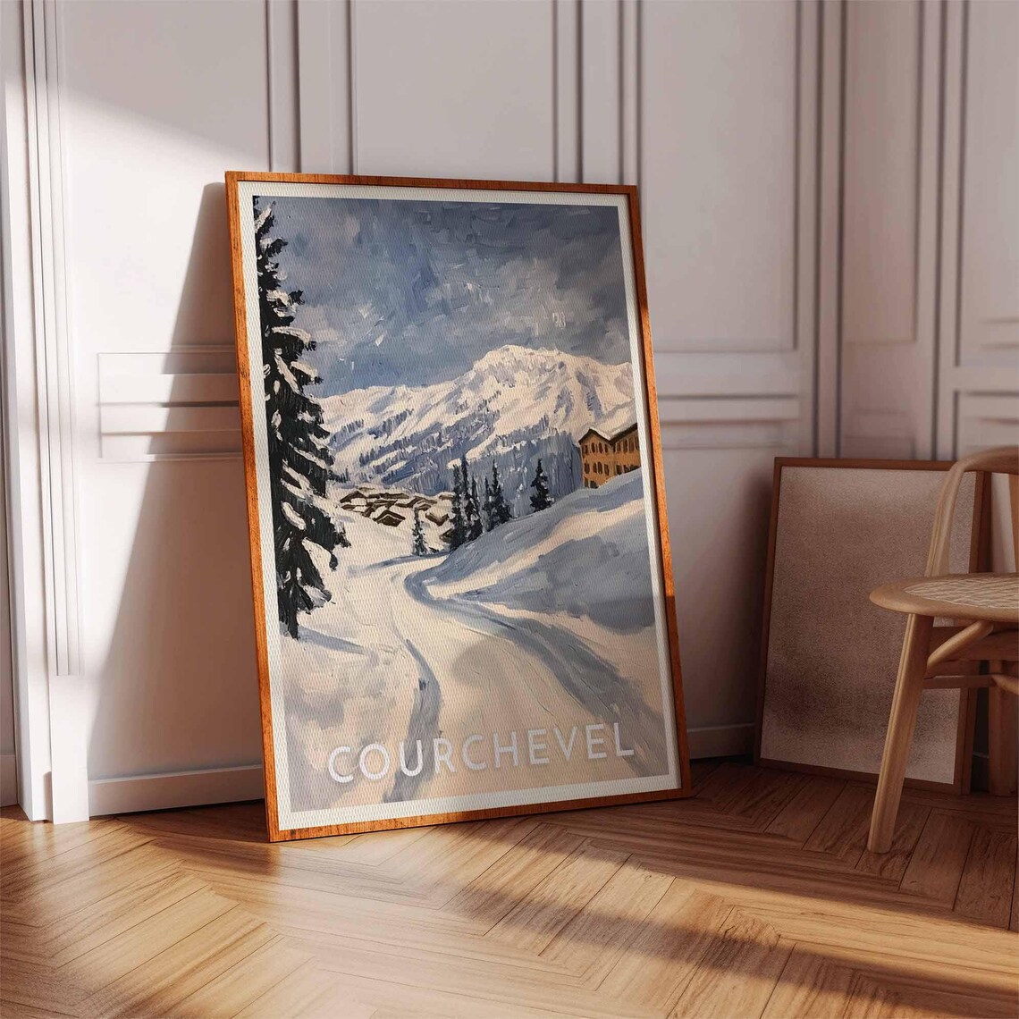 Skiing Travel Poster Courchevel Ski Print France Travel Print Skiing Art Skiing Print Winter Sport Art Ski Gift - Image 2