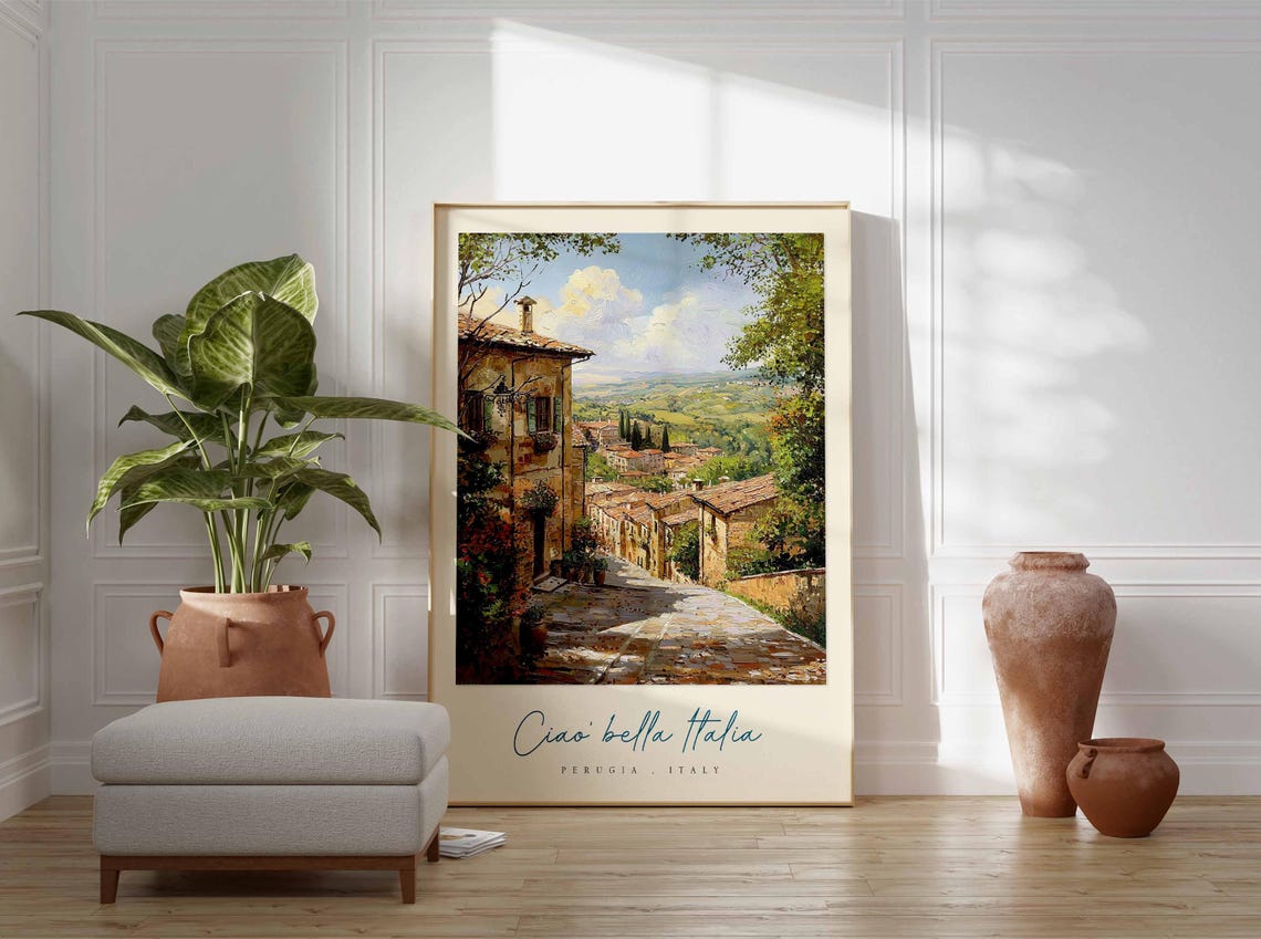 Perugia Poster Italian Travel Print Perugia Travel Art Perugia Wall Art Italy Art Italy Travel Decor Italian Travel Gift - Image 3