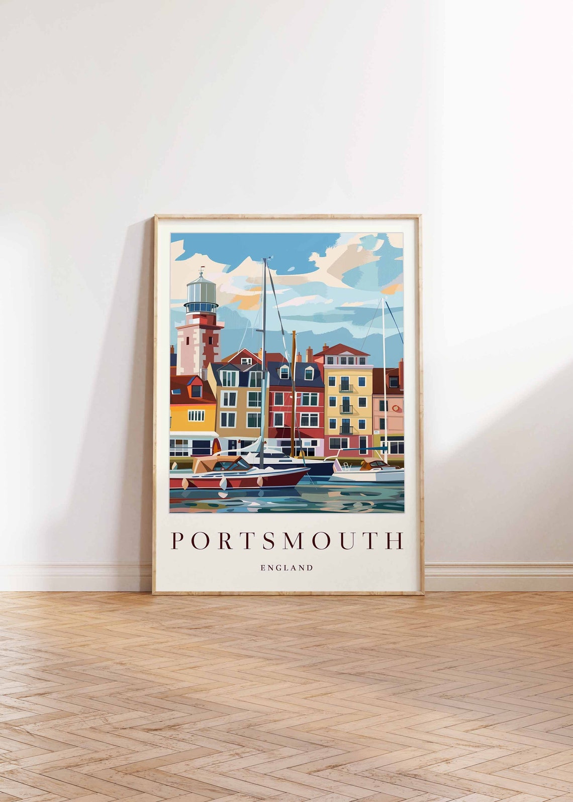 Portsmouth Poster Portsmouth Travel Print England Wall Art British Travel Print Uk Decor City Print Portsmouth Travel Poster - Image 2