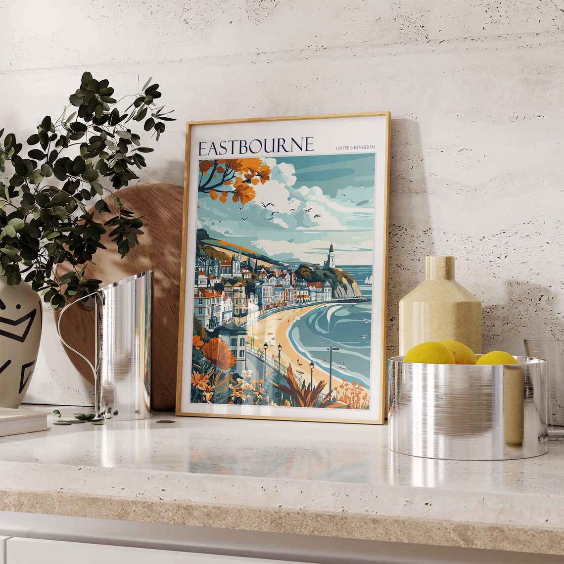Eastbourne United Kingdom Seaside Beach Promenade Travel Poster - Image 2