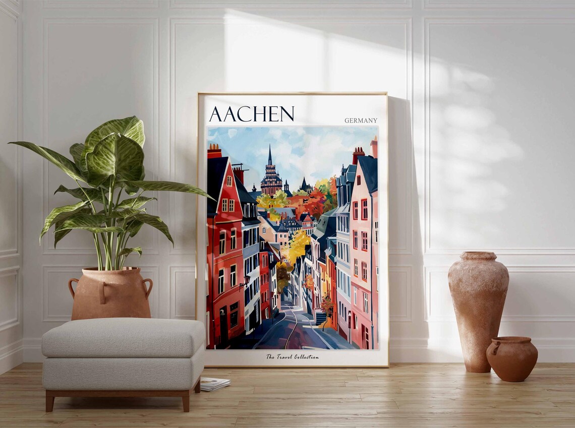 Aachen Poster Germany Travel Print German Decor Europe Travel Poster European Wall Art City Print Aachen Gift Aachen Travel Poster - Image 2
