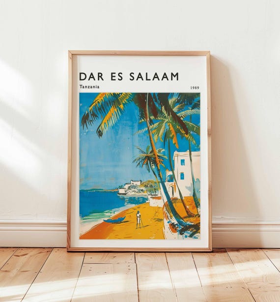 Dar Es Salaam Poster Tanzania Travel Print East Africa Wall Art