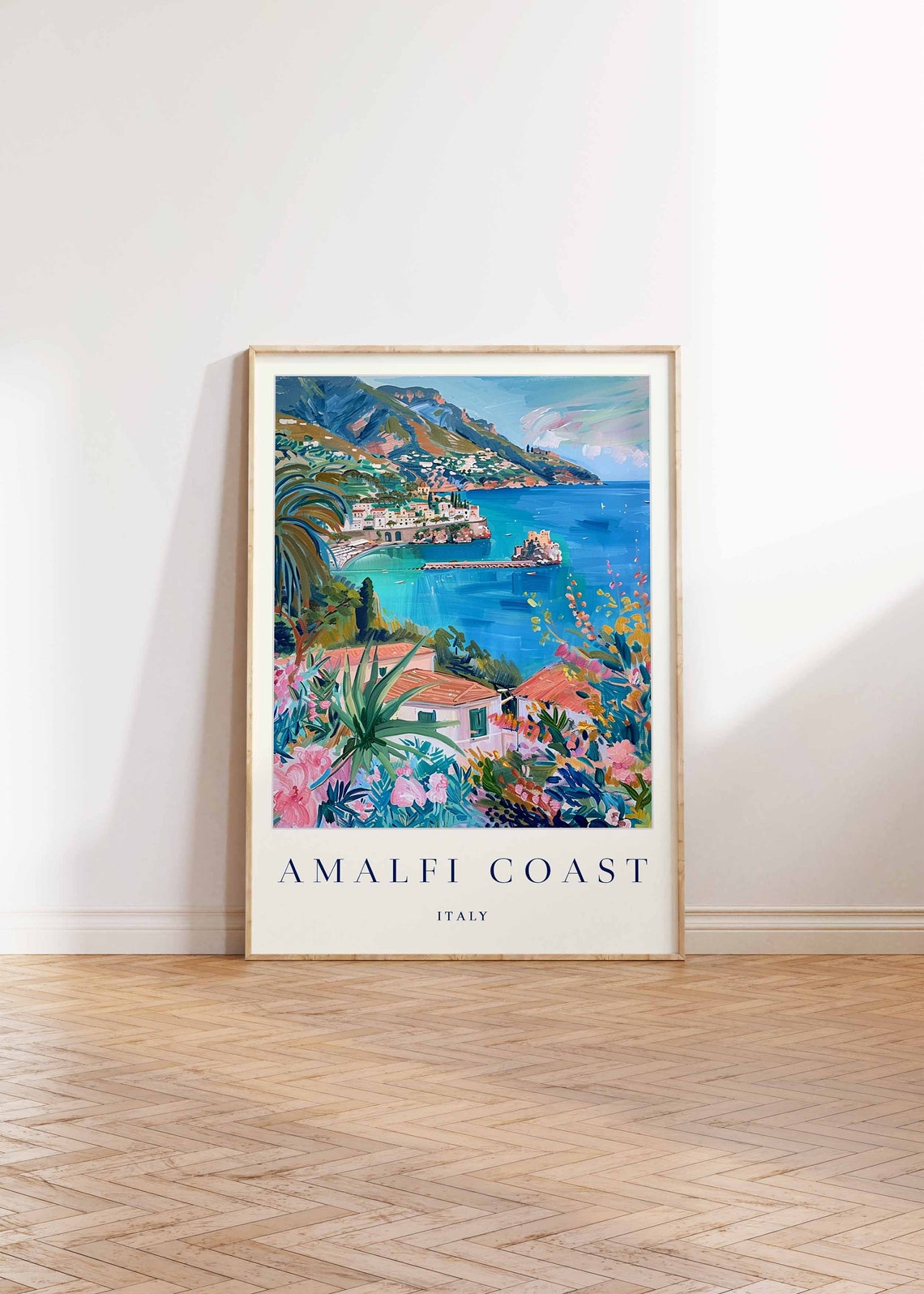 Amalfi Coast Poster Amalfi Coast Travel Print Italy Wall Art Italian Travel Print Tropical Decor Sea Print Amalfi Coast Travel Poster - Image 2