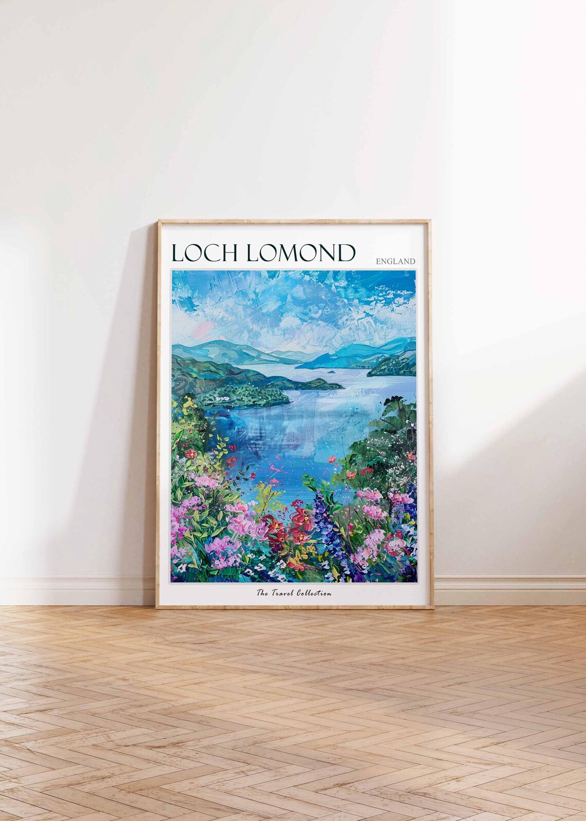 Loch Lomond England Blue Lake Wildflower Meadow Artwork Poster - Image 2