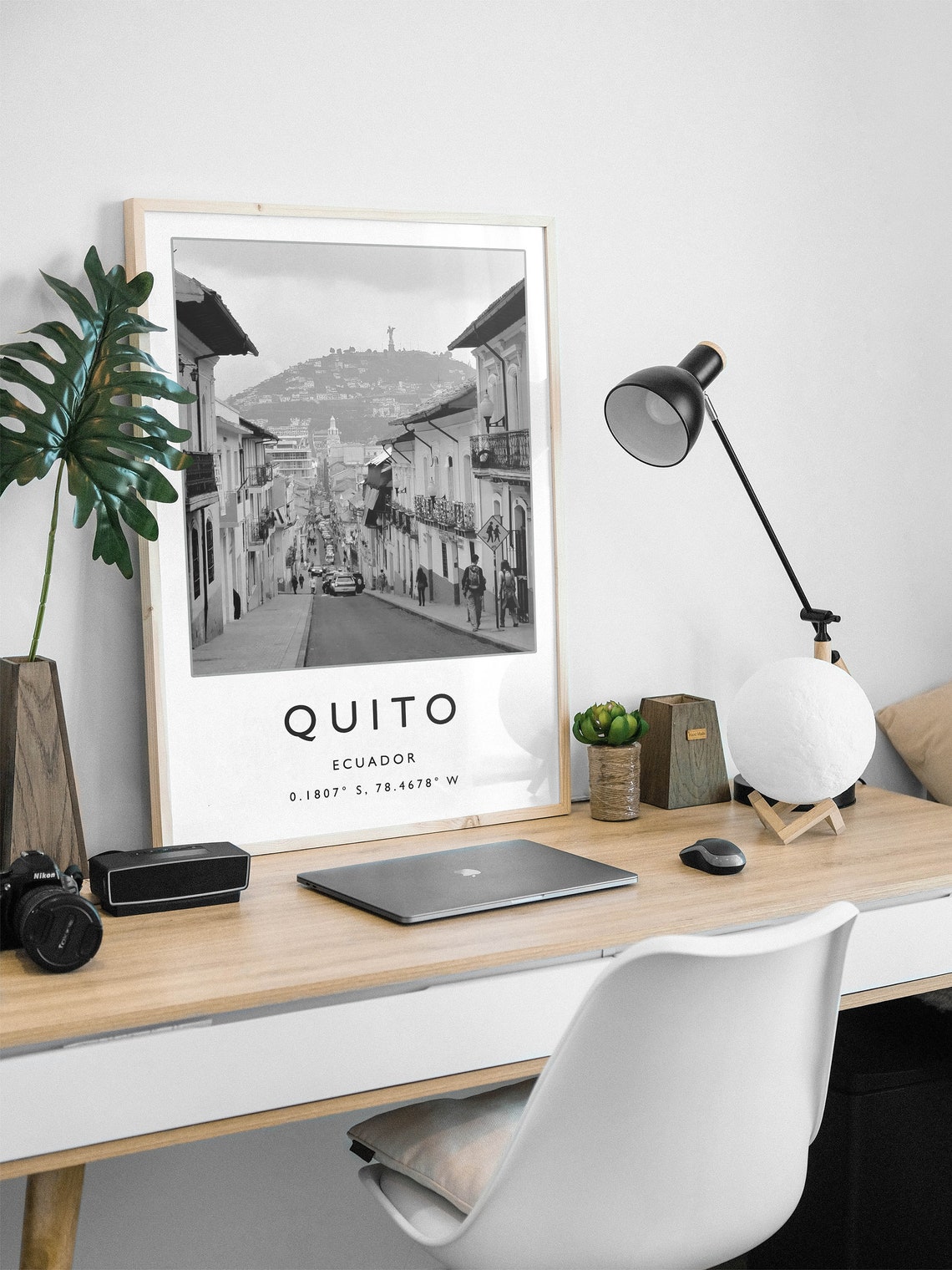 Quito Ecuador Travel Print Quito Travel Poster Ecuador Travel Print South America Travel Poster Travel Gift Black And White Print - Image 2