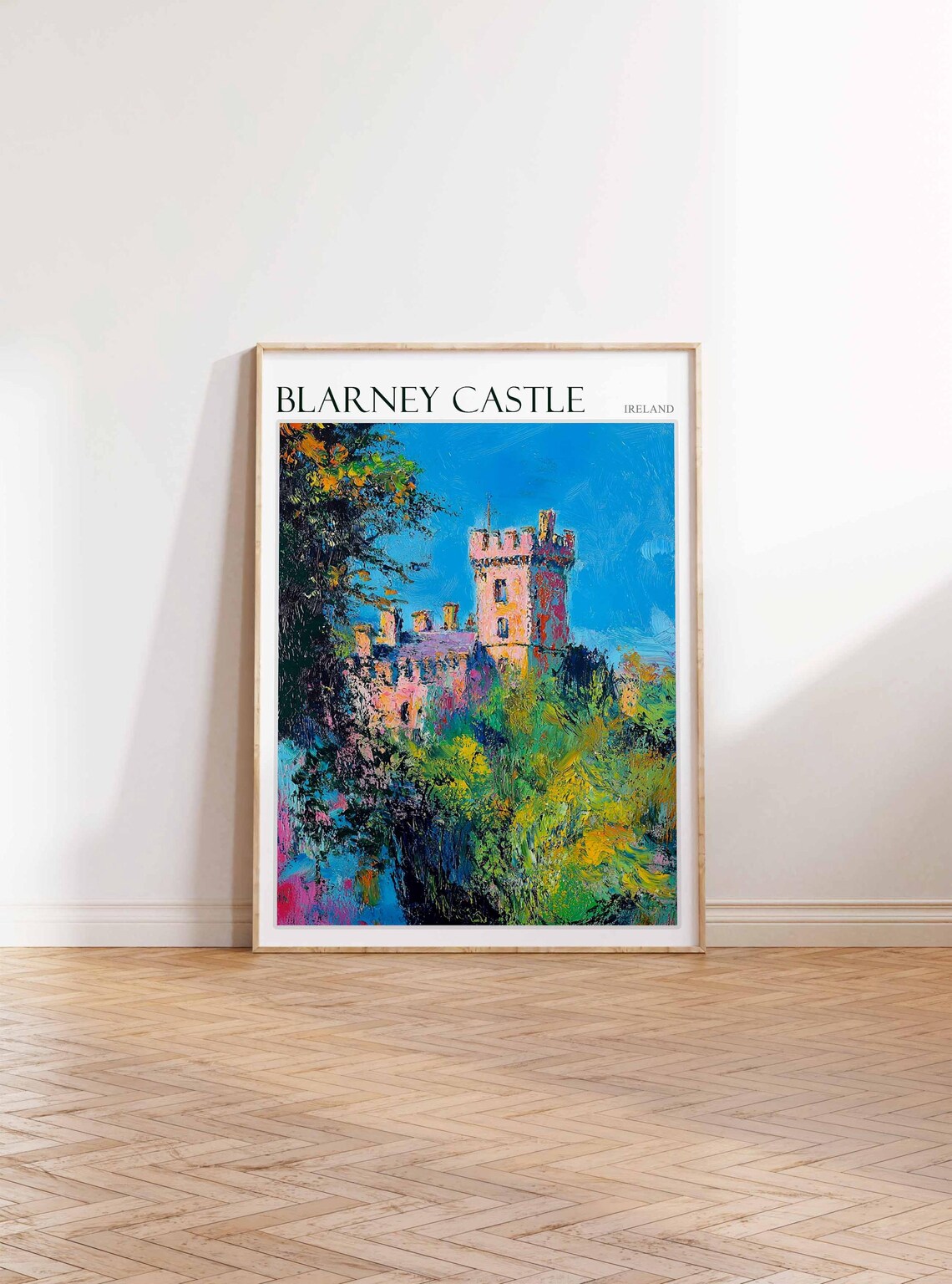 Blarney Castle Ireland Impressionist Castle Painting Travel Poster - Image 3