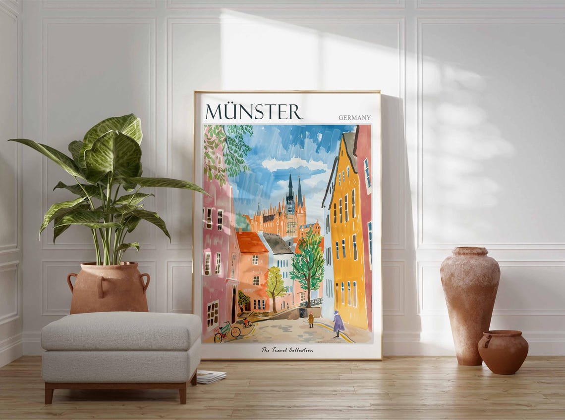 Mnster Poster Germany Travel Print German Decor Europe Travel Poster European Wall Art City Print Mnster Gift Mnster Travel Poster - Image 3