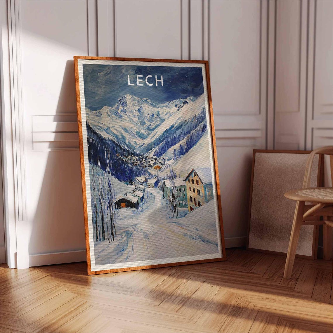 Lech Austria Snowy Village Street Winter Dusk Mountain Poster - Image 3
