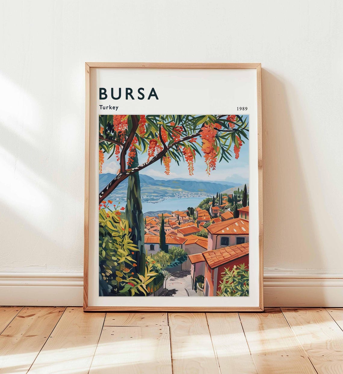 Bursa Turkey 1989 Hillside Terrace Orange Blossom View Poster