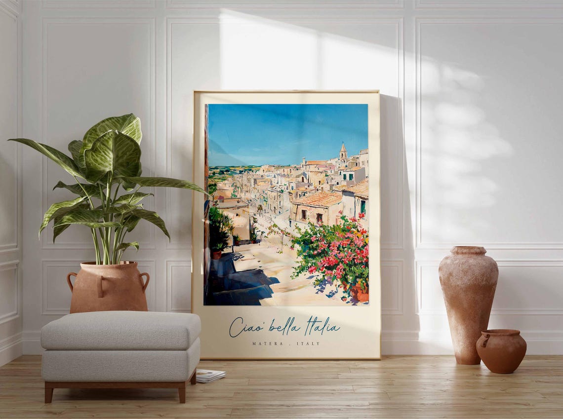 Matera Poster Italian Travel Print Matera Travel Art Matera Wall Art Italy Art Italy Travel Decor Italian Travel Gift - Image 3