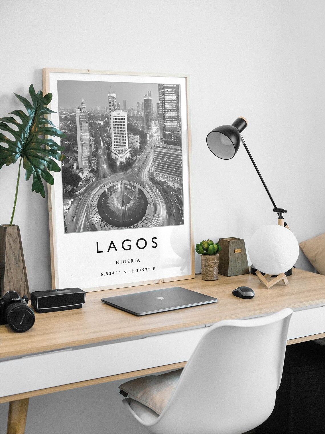Lagos Nigeria Travel Poster, Black and White Travel Art - Image 2