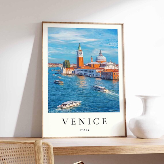 Venice Italy San Giorgio Maggiore Island Lagoon Harbor View Poster