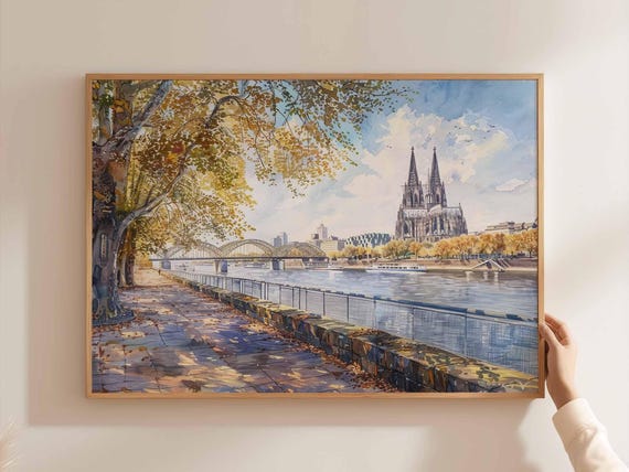 Cologne Cathedral Print Germany Travel Poster European Cityscape Wall Art