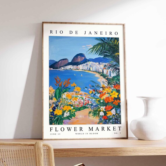 Rio De Janeiro Flower Market Poster Print Brazilian Floral Wall Art Decor Botanical Brazil
