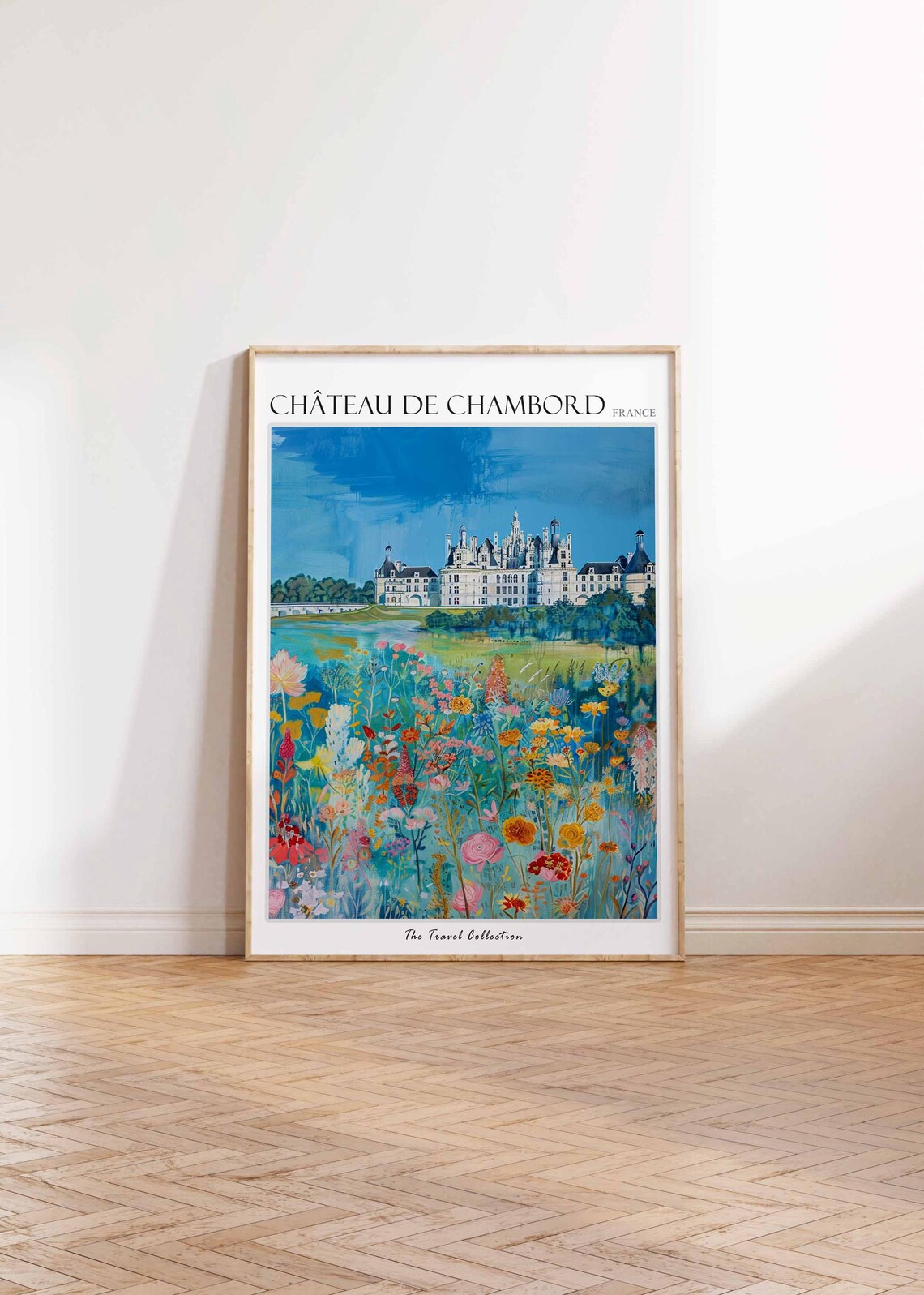 Chateau De Chambord France Wildflower Meadow View Travel Poster - Image 2