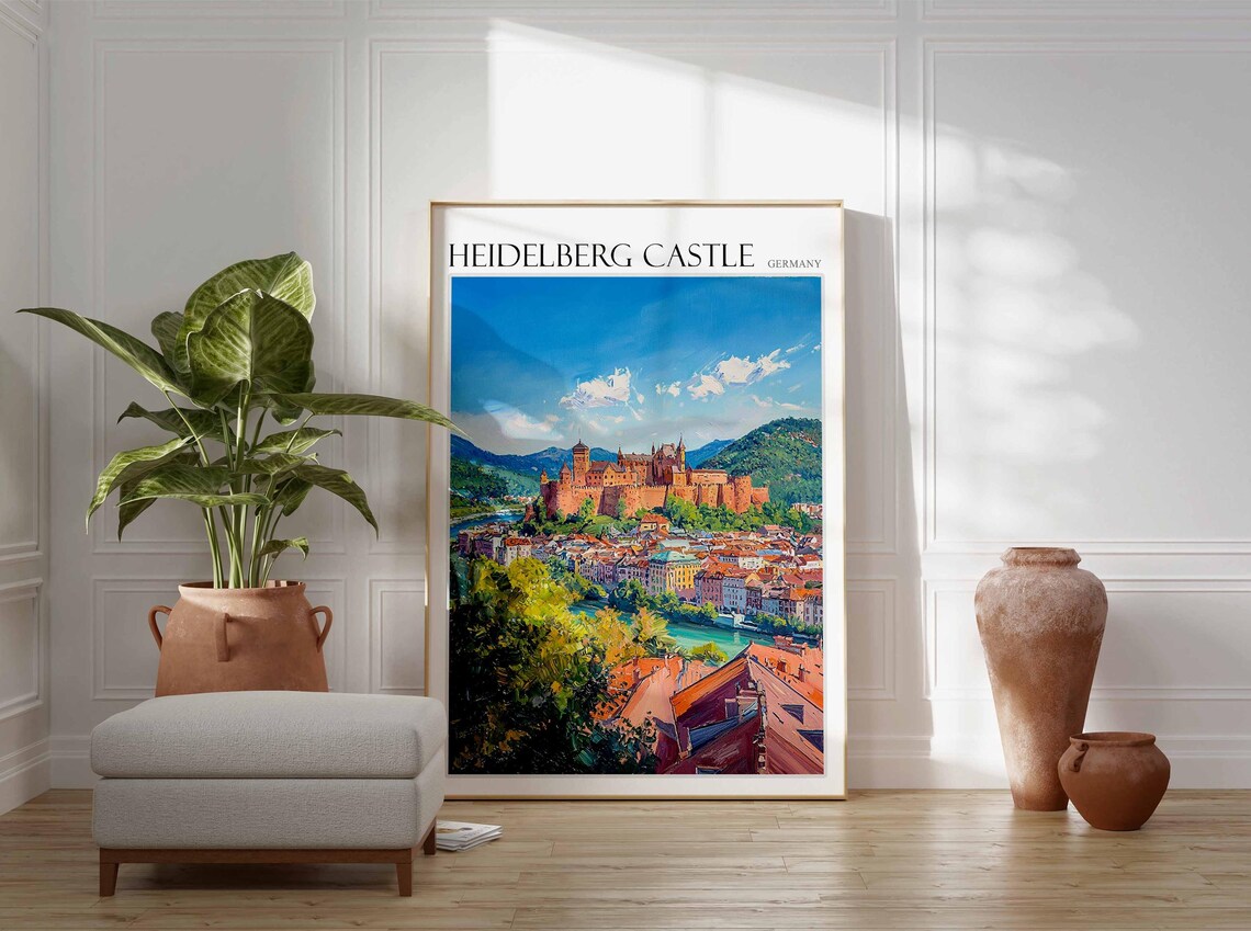 Heidelberg Castle Hilltop Green Heights Germany Travel Poster - Image 2