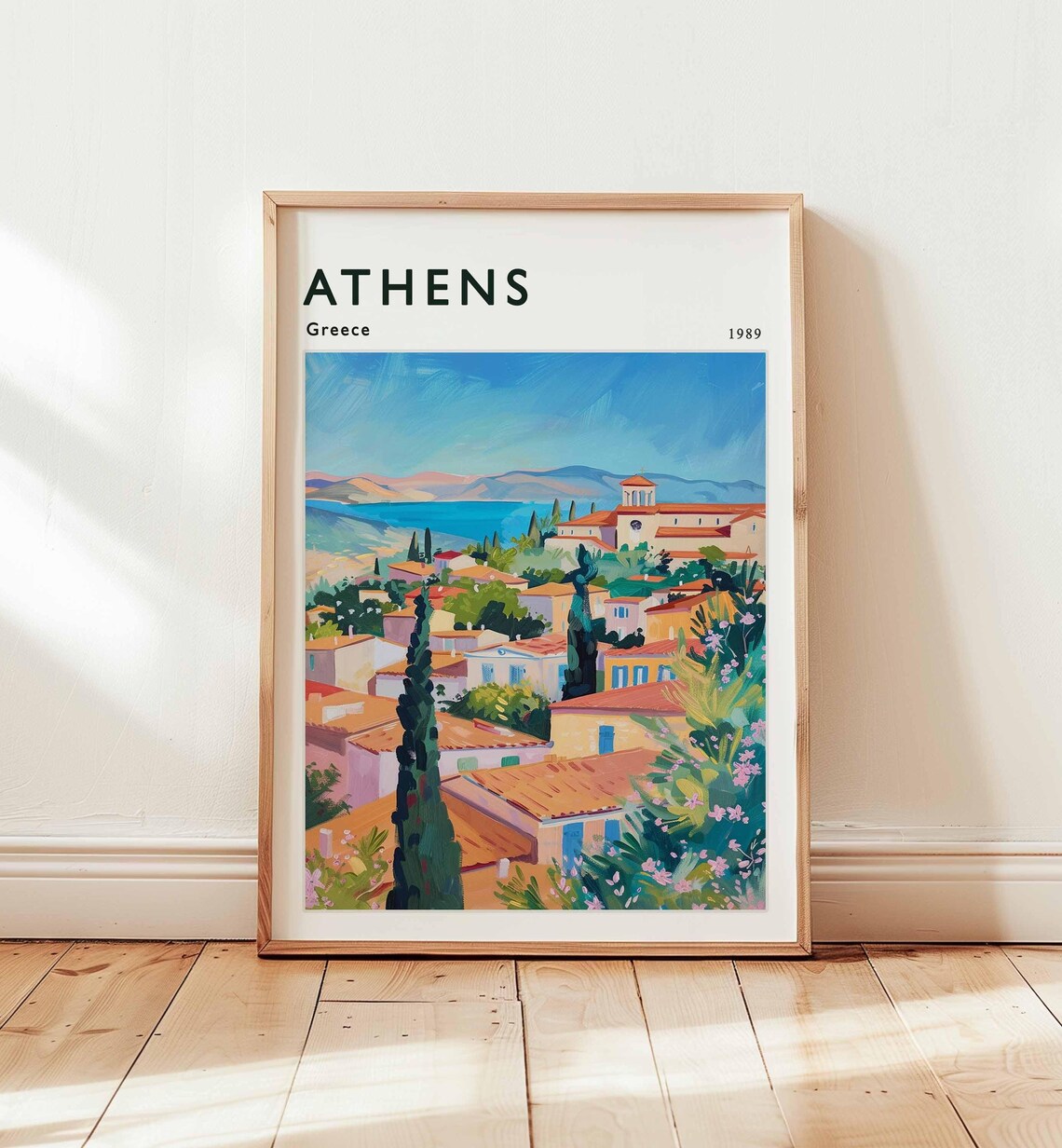 Athens Greece Travel Poster, Acropolis Wall Art