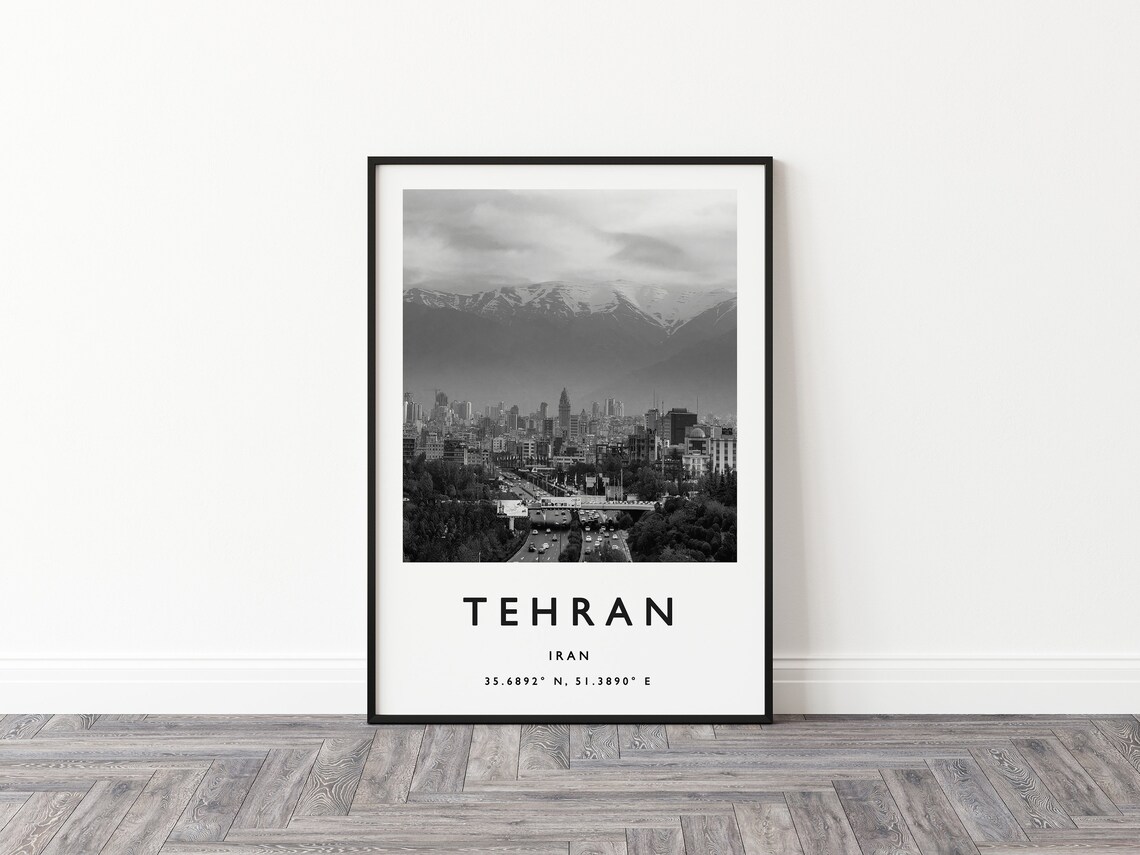 Tehran Black and White Travel Poster, Iran - Image 2