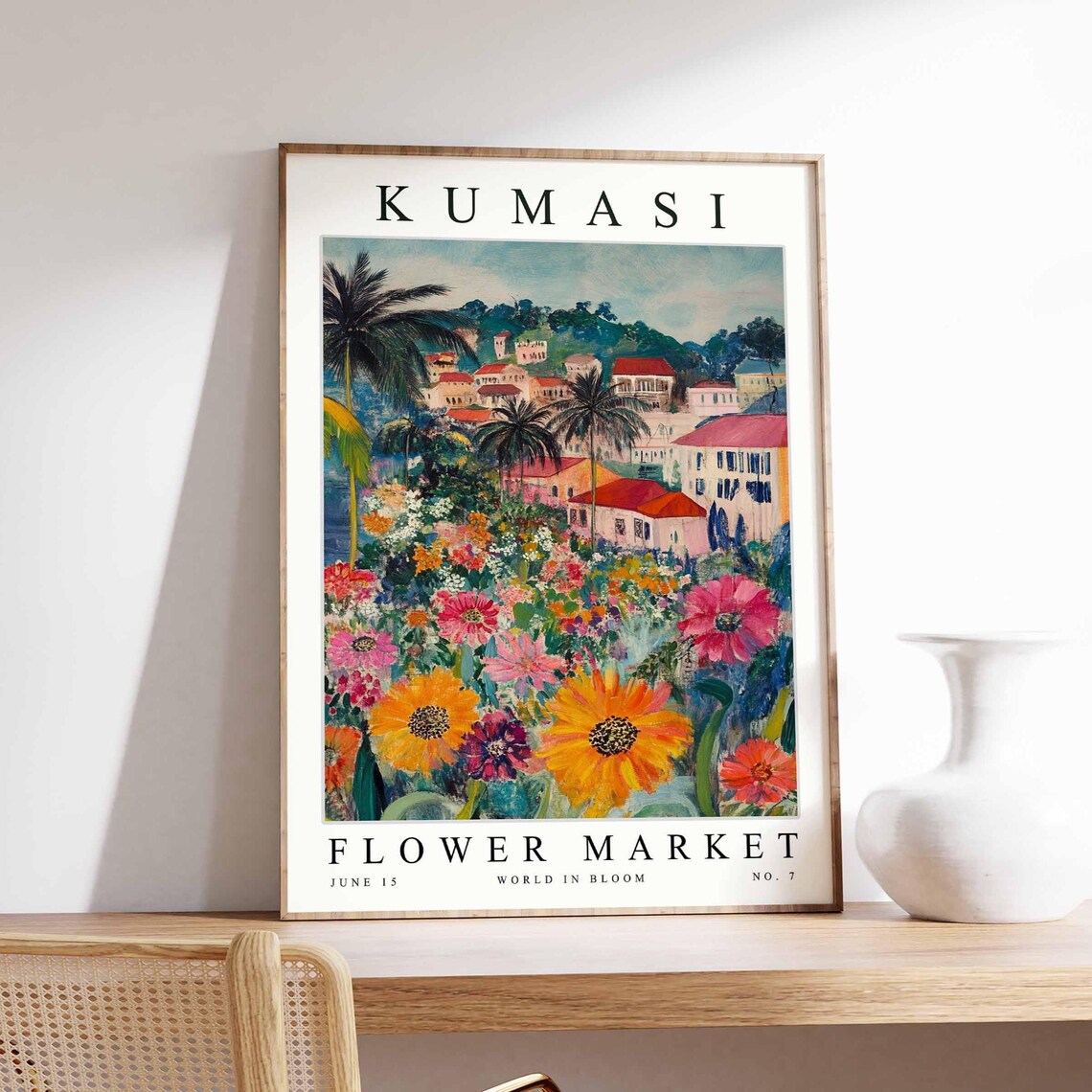 Kumasi Flower Market Giant Sunflowers Blooming Garden Poster