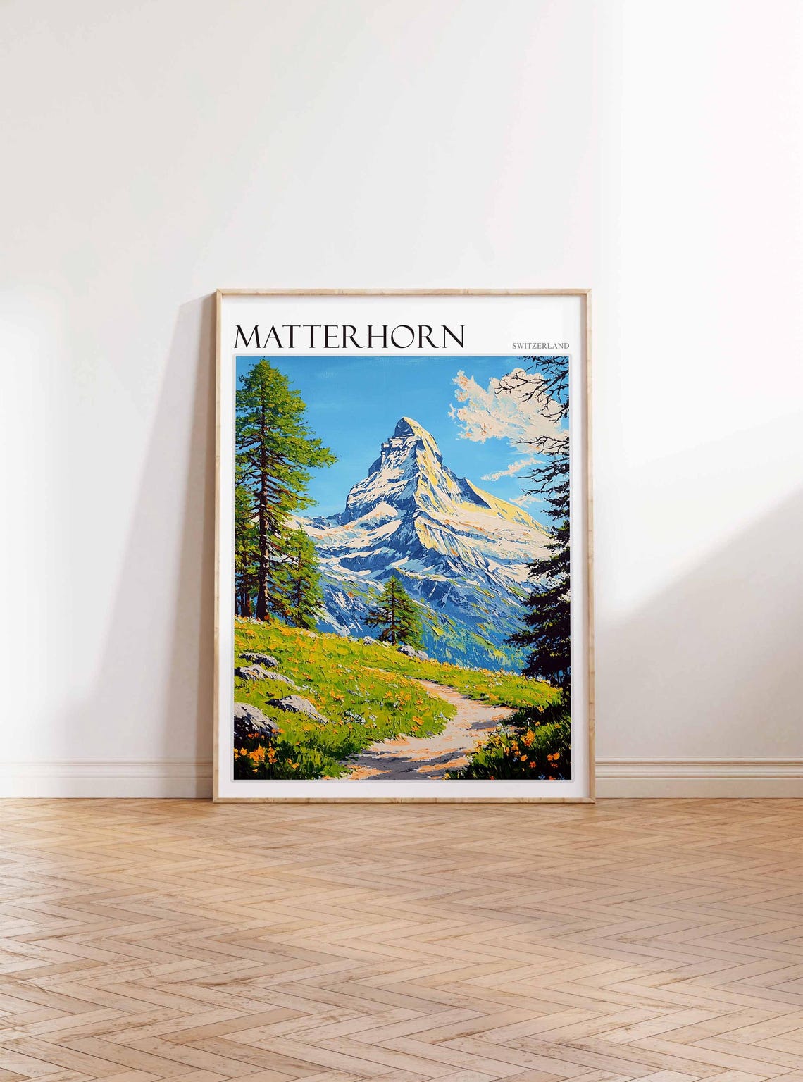 Matterhorn Poster Matterhorn Travel Print Swiss Decor Europe Travel Poster European Wall Art Switzerland Wall Art Mountain Poster - Image 4